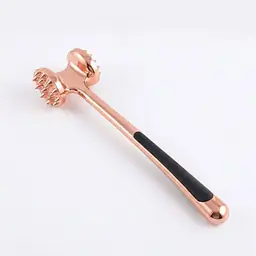 Rose Gold Double Sided Meat Tenderizer - Colour: Gold